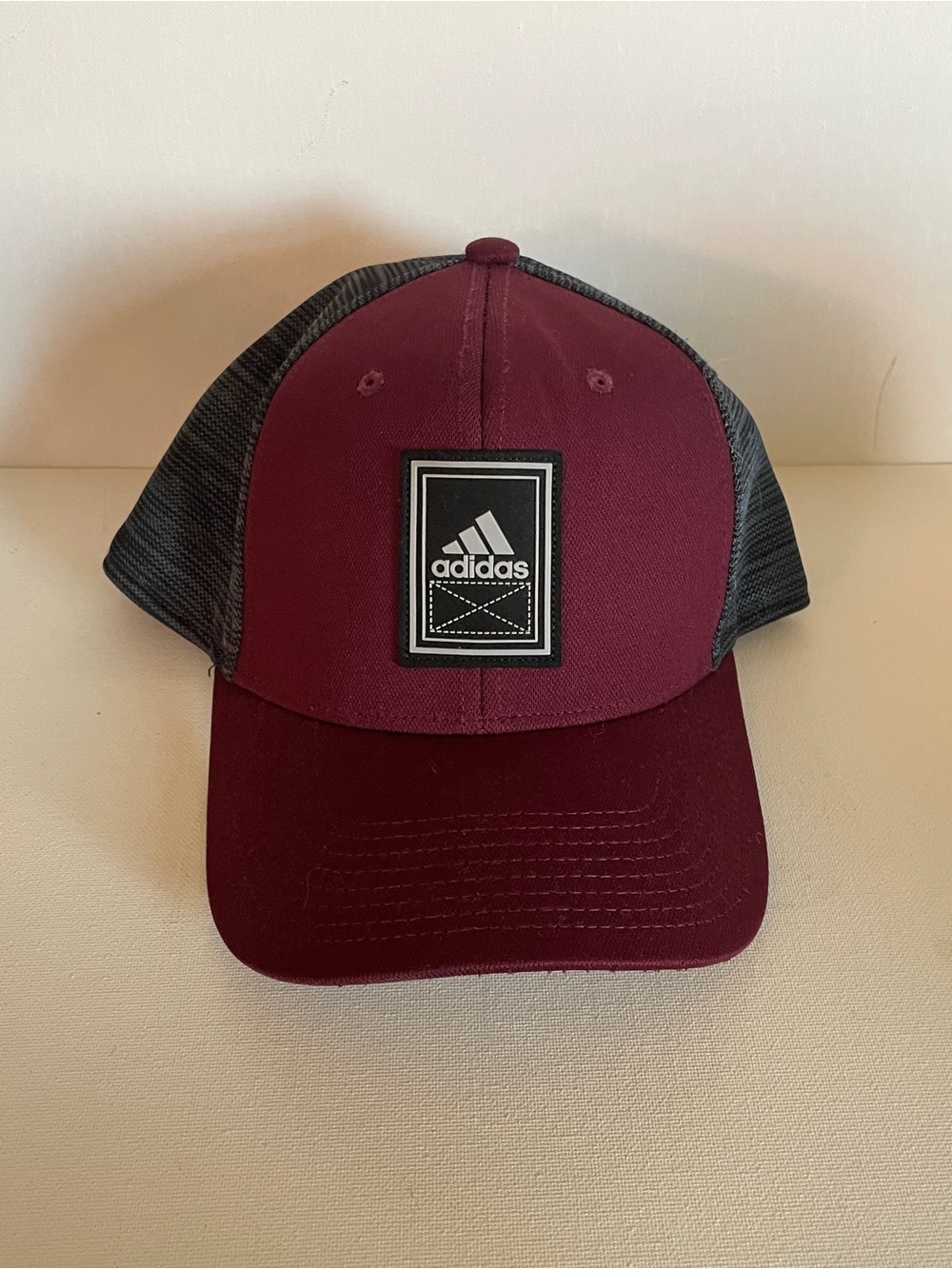 Adidas Burgundy and Black Mesh Trucker Hat
